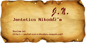 Jentetics Nikodém névjegykártya